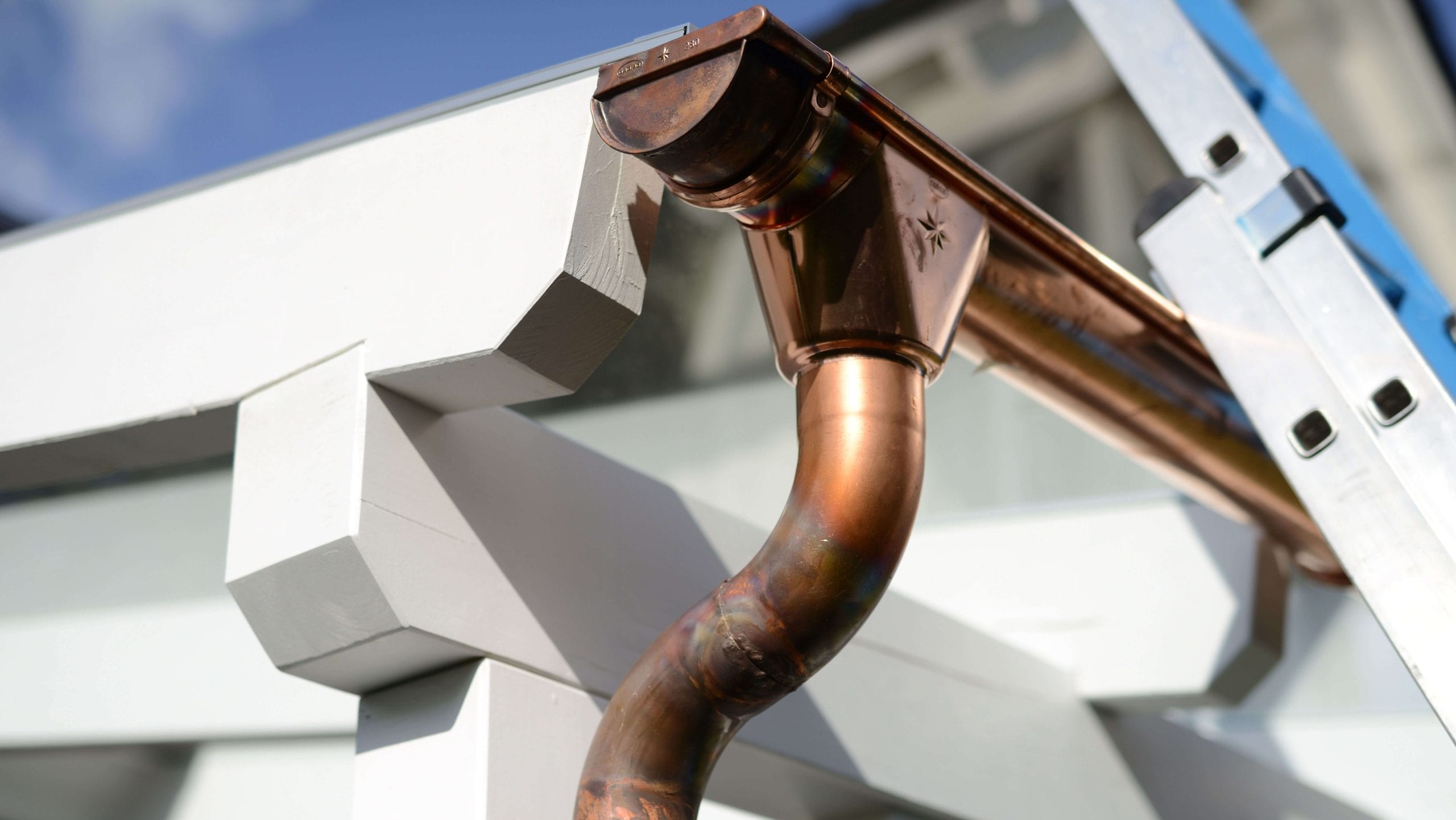 High-end copper gutters with a seamless design for residential properties in Tampa